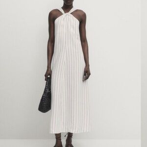 New MASSIMO DUTTI Halter A-line Midi dress